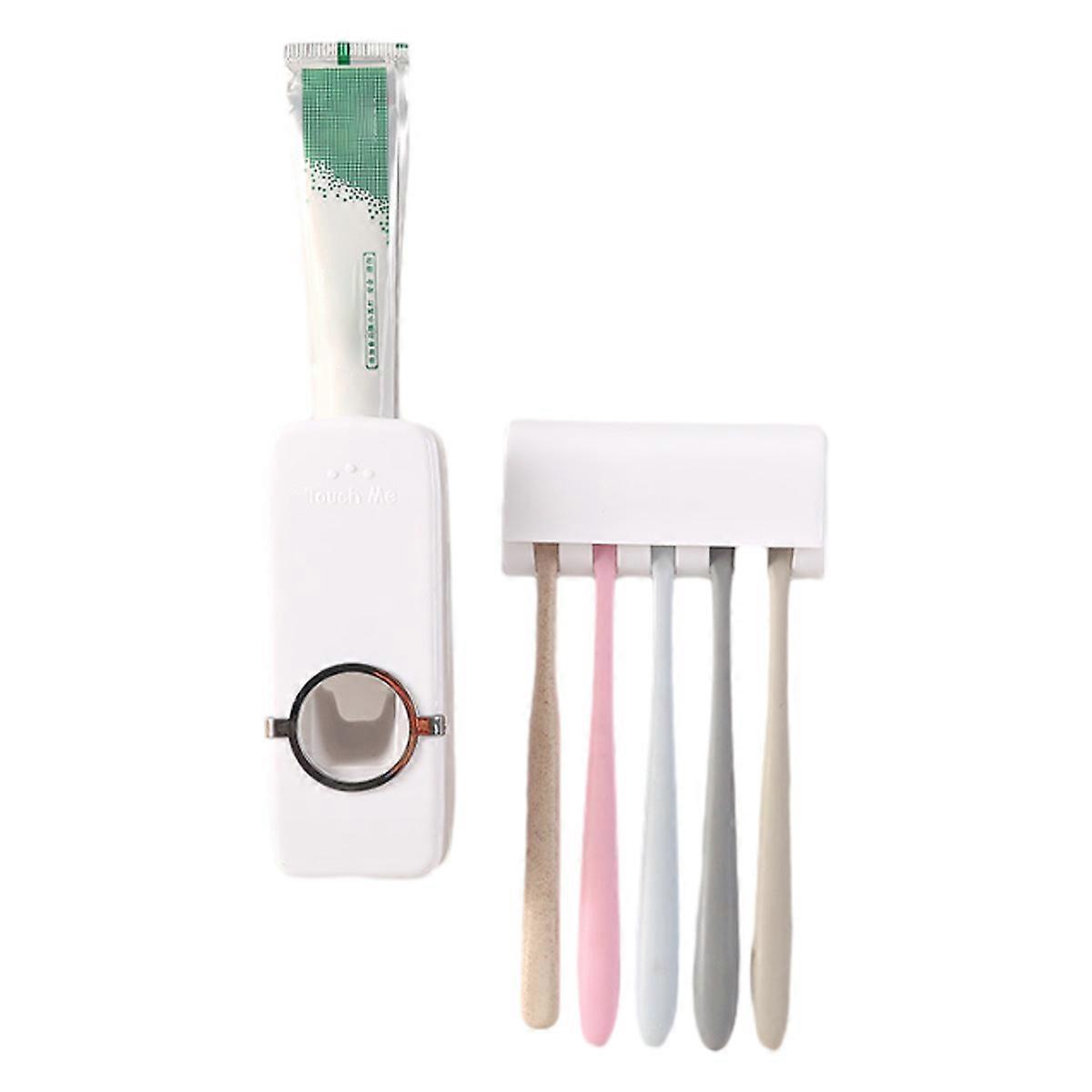 Toothpaste Dispenser and Toothbrush Holder Set, Wall Mounted Automatic Toothpaste Squeezer