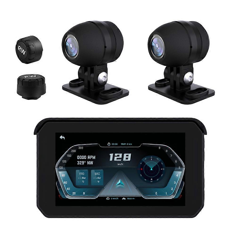 5 Inch GPS Screen Monitor HD 1080P Wireless Carplay Android Auto Multimedia Player Loop Recording Tire Pressure Monitor Dash Cam