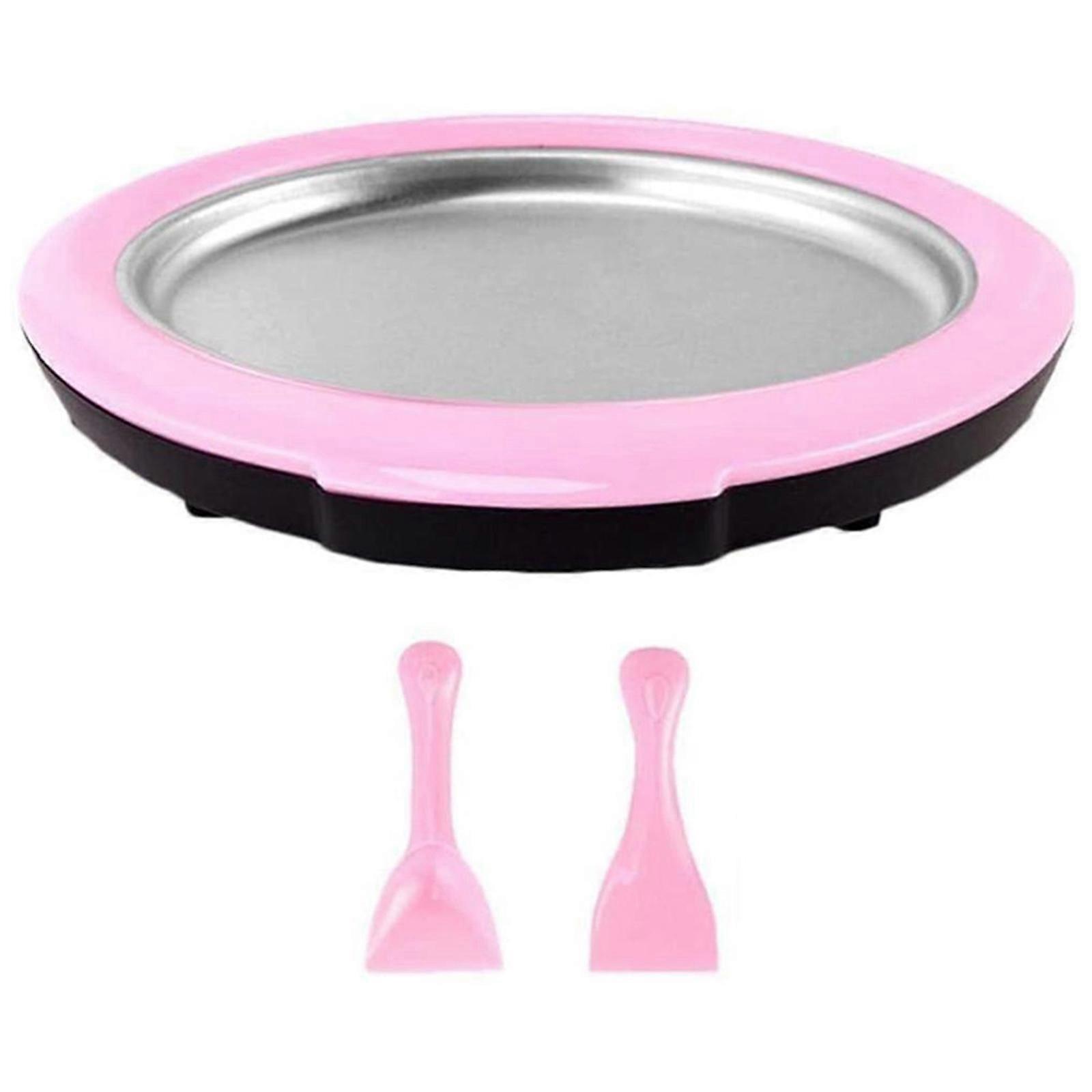 Rolled Ice Cream Maker with 2 Spatulas Mini Fried Yogurts Machine Fry Ice Plate Homemade Ice Cream