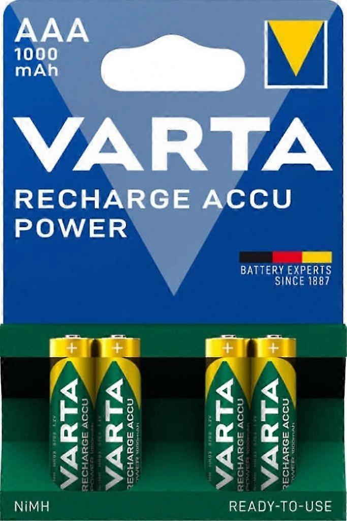 VARTA Recharge Accu Power AAA-batterij 1000 mAh, 4 stuks