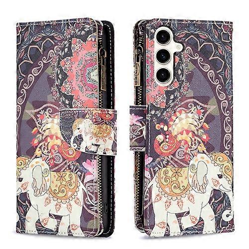 For Samsung Galaxy S23 FE 5G Colored Drawing Pattern Zipper Leather Mobile Phone Case