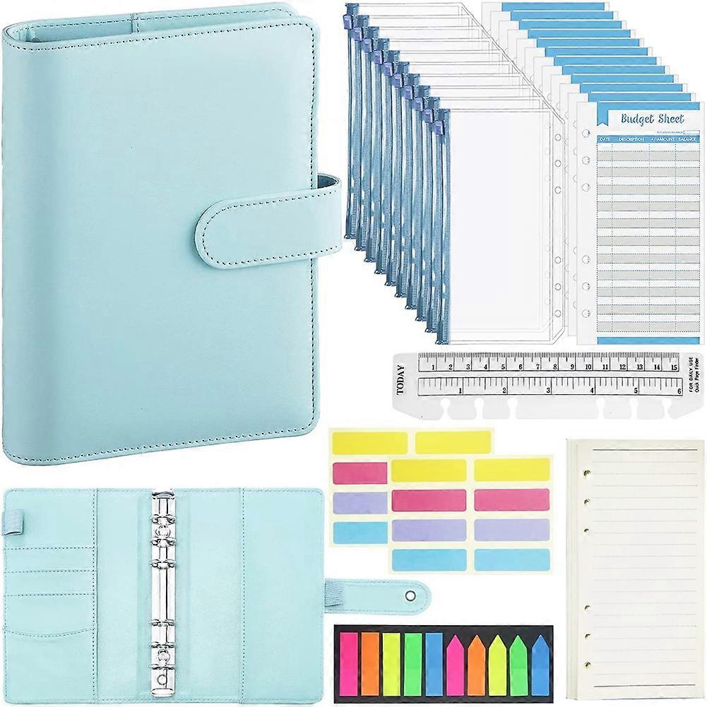 7Pcs of A6 PU Notebook Binder,Refillable 6-Ring Binder,Diary Binder Storage Box with Magnetic Buckl