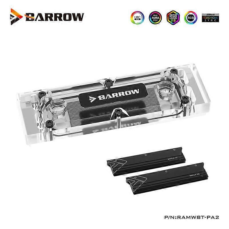 Barrow 5V 3PIN DDR5 DDR4 Memory Water Block Support 2,4 Channels RAM Cooler With 2 Pieces Armor, RAMWBT-PA2