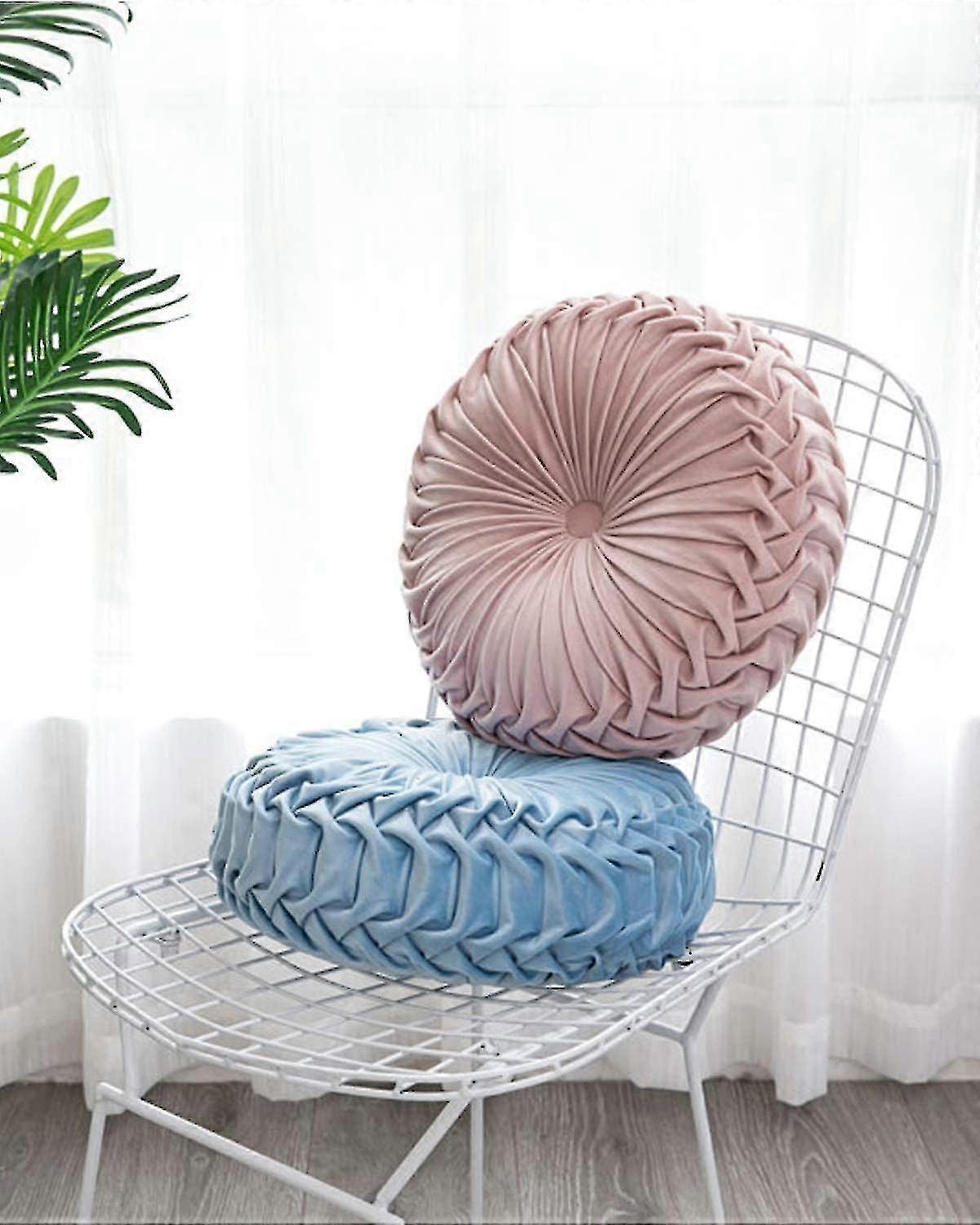 Throw Pillow For Couch Decorative 3d Pumpkin Round Velvet Cushion For Sofa Bed Chair Floor 15"