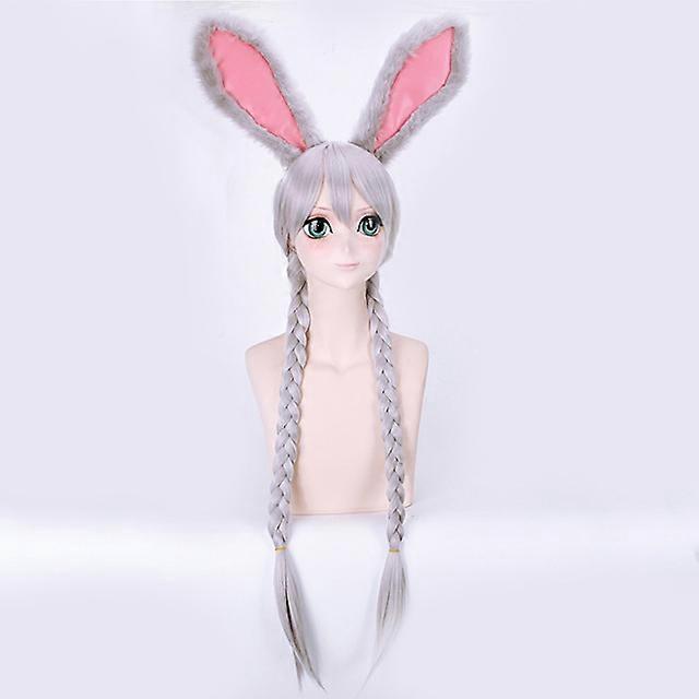 Cosplay Lol Jinx 100cm Long Blue with Double Braids  Halloween  Anime Costume Wig Heat Resistant Synthetic Hair