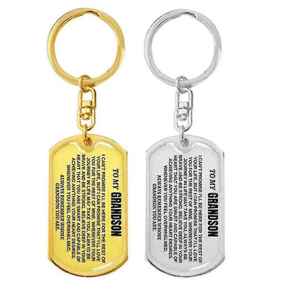 Til mit kæreste barnebarn Nøglering i rustfrit stål julegave