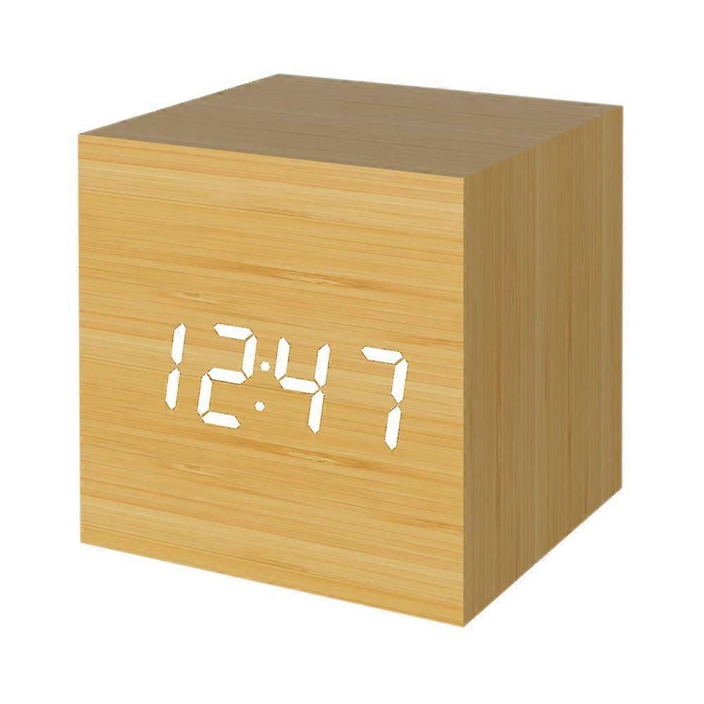 Led Digital Alarm Clock, Wooden Digital Clock Digital Alarm Clock