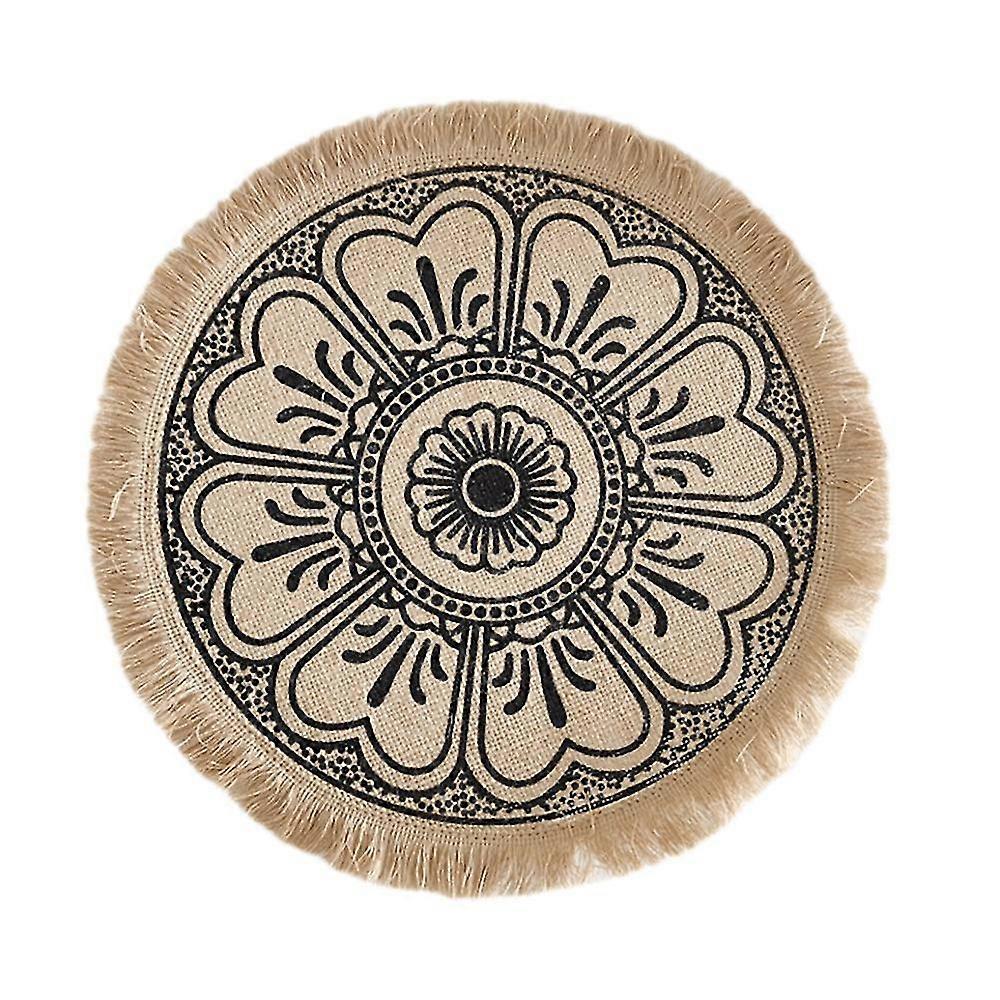 4pcs Woven Placemats Portable Tassel Placemats Practical Multi-functional Retro Mat For Table Dinner