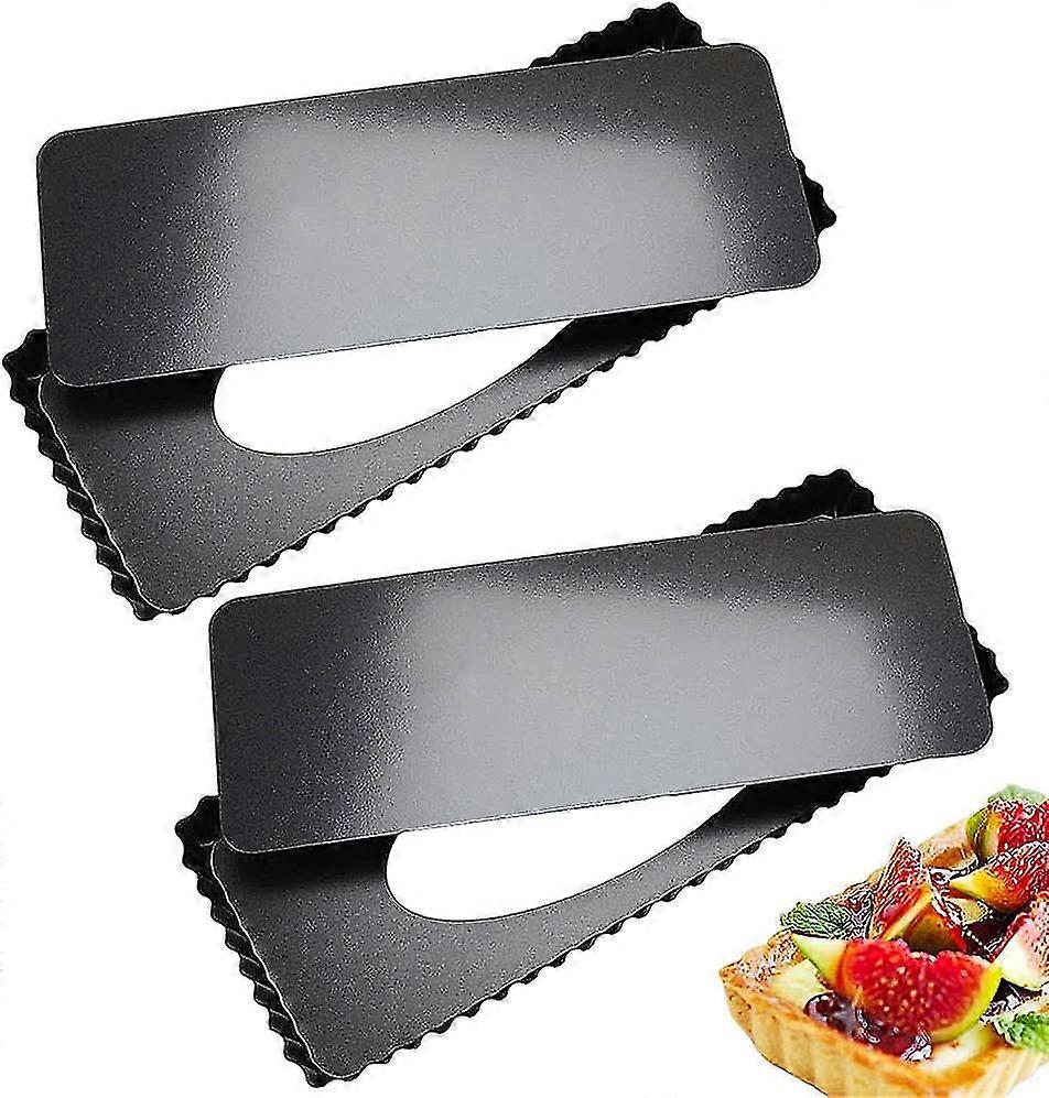 2 -piece Cake Tray With Quiche Tray With Lifting Base, 14 -inch Rectangular Cake Tray With Non -stick Coating, 36.5x15x3cm Cooking Tray