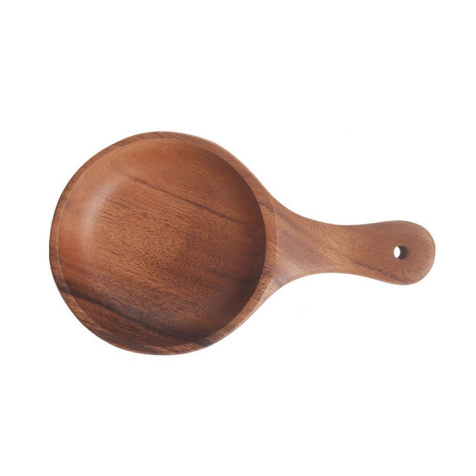450 / 650ml Bol de cornichons pour soupe de nouilles avec trou de suspension Bol à salade en bois portable rond à poignée unique pour salle à manger KAESI