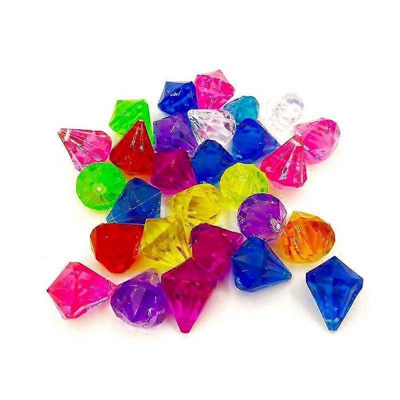 50 Pcs Gemstones for Children, Colourful Stones, Acrylic Diamonds for Playing for Children