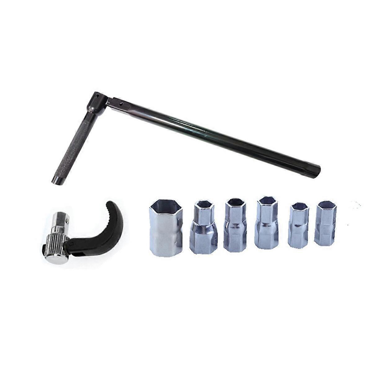 Faucet Wrench 9 to 17mm Carbon Steel Plumber Socket Wrench with 6 Sockets and 1 Collet Tight Spaces
