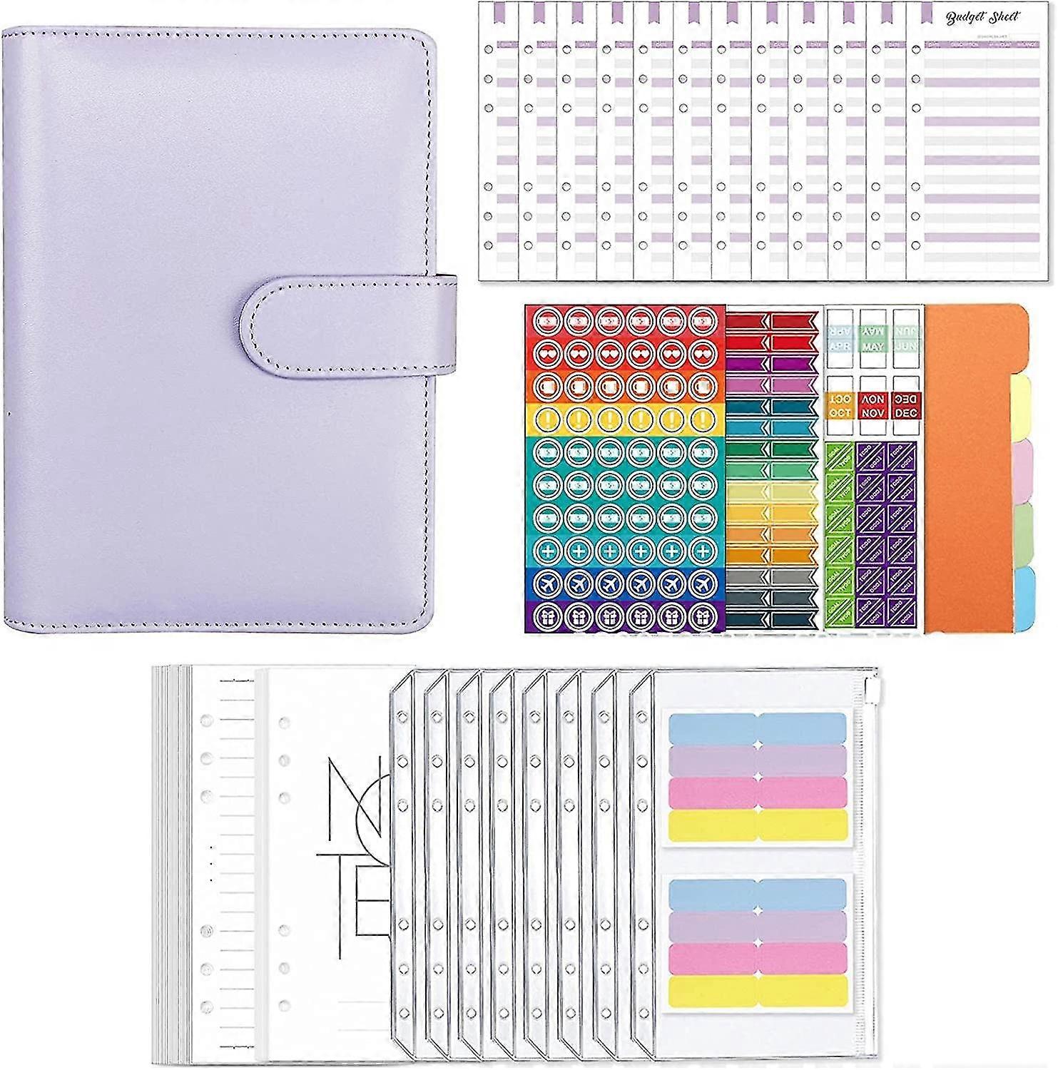 A6 Pu Leather Notebook Binder | Creative Organization Loose-leaf Notebook,wear-resistant Colorful Money Budget Planner Binder