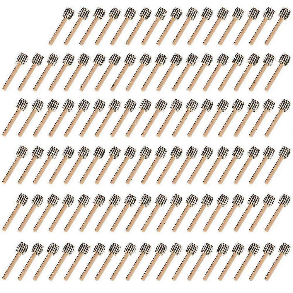 100 Pack Of Mini 3 Inch Wood Honey Dipper Sticks, Individually Wrapped, Server For Honey Jar Dispense Drizzle Honey, Wedding Party Favors
