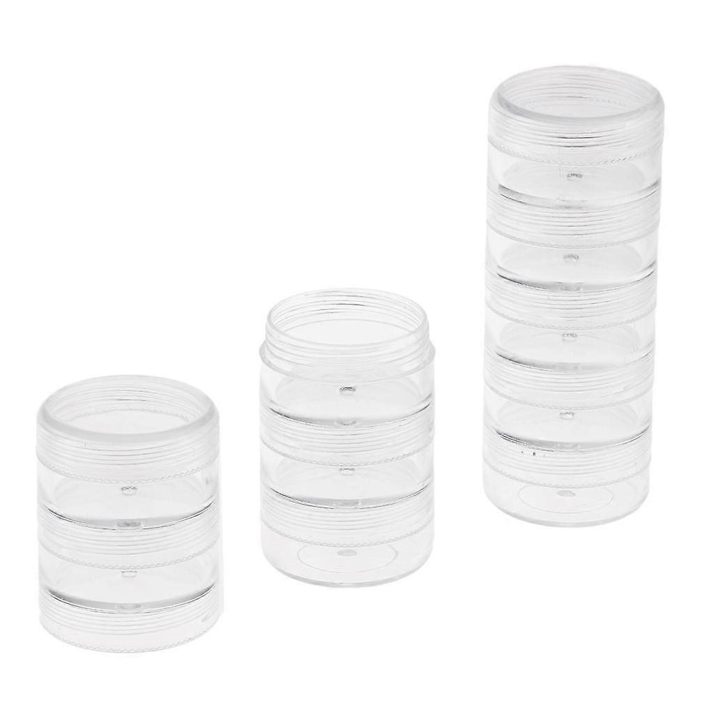 2 Set 5 Layers Stackable Interlocking Screw Containers Storage Box 95x36mm