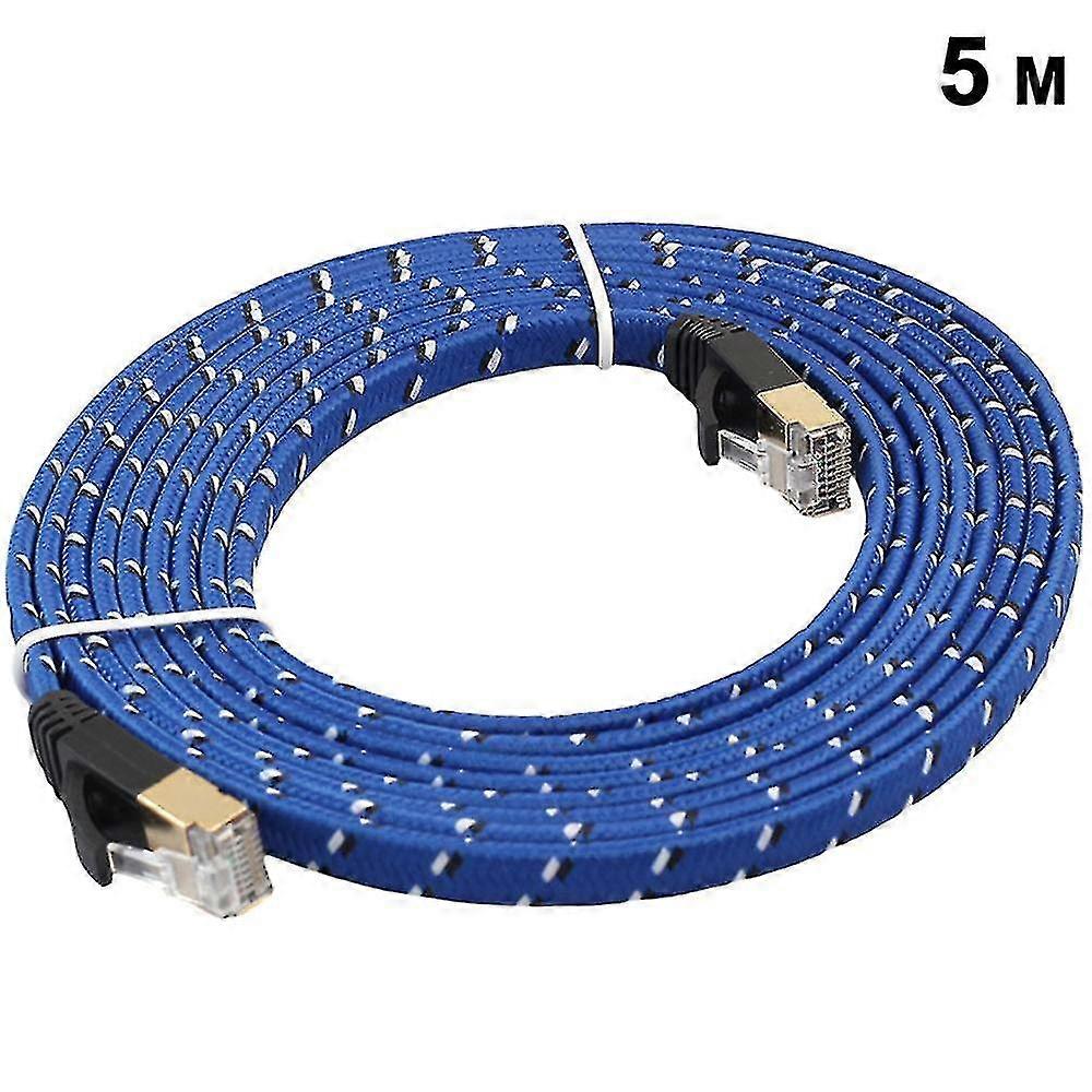 Nylon Cat 7 Ethernet Cable , Cat7 Rj45 Network Patch Cable Flat 10 Gigabit 600mhz Lan Wire Cable Cord Shielded For Modem, Router, Pc, Mac, Laptop, Ps2