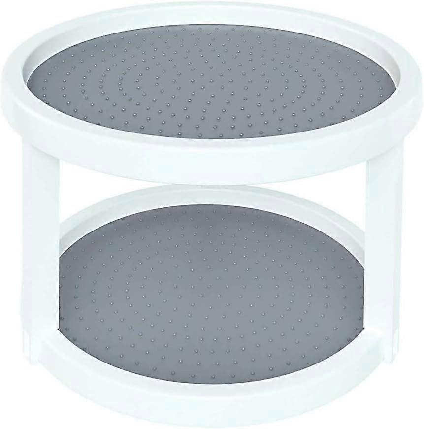 Lazy Susan Turntable Organizer, 2 Tier Non-Skid 10 Inch Spice Rack Organizer for Cabinet, 360 Degree Rotat