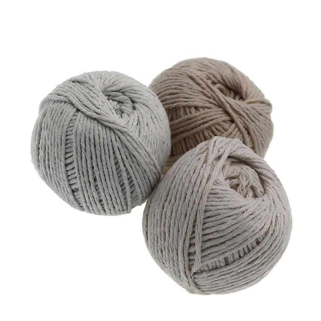 3 Rolls Macrame Rope for Woven Tapestry Home Decorations Cotton Thread Rope