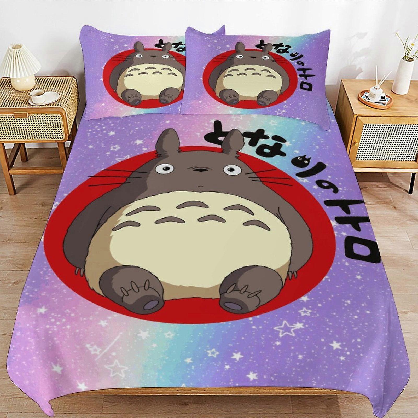 bedding set CA62 My Neighbor Totoro Bed Duvet Cover Microfiber Bedding Sets 3D Printed Lightweight 3 Piece Comforter Sets, 1 Duvet Cover And 2 Pillow 