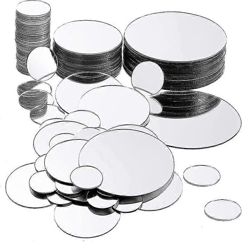 40 PCS Mini Size Round Mirror Small Round Mirror Adhesive Mirror Round Craft Mirror Tiles for Craft