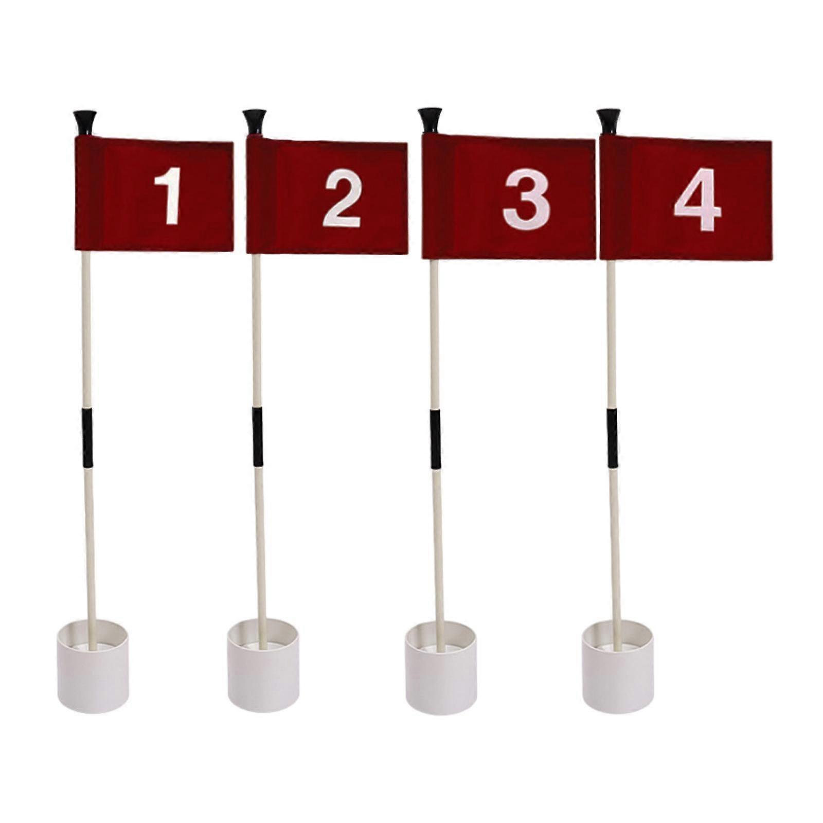 4xゴルフフラッグスティックメンズレディースゴルフフラッグホールカップセット庭の芝生用