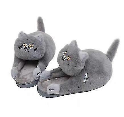 猫ハグぬいぐるみコットンかわいいペットスプーフィング汚れにくいハーフヒールコットンシューズ