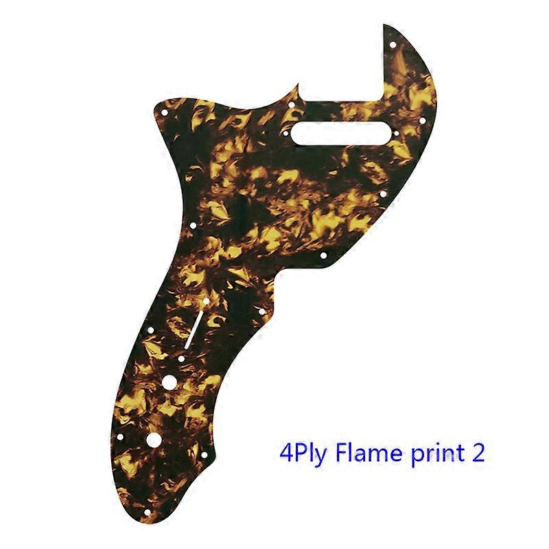 Xinyue Custom Guitar Parts - For Left Handed US Tele 69 Thinline Guitar Pickguard Scratch Plate Multicolor Choice Flame Pattern
