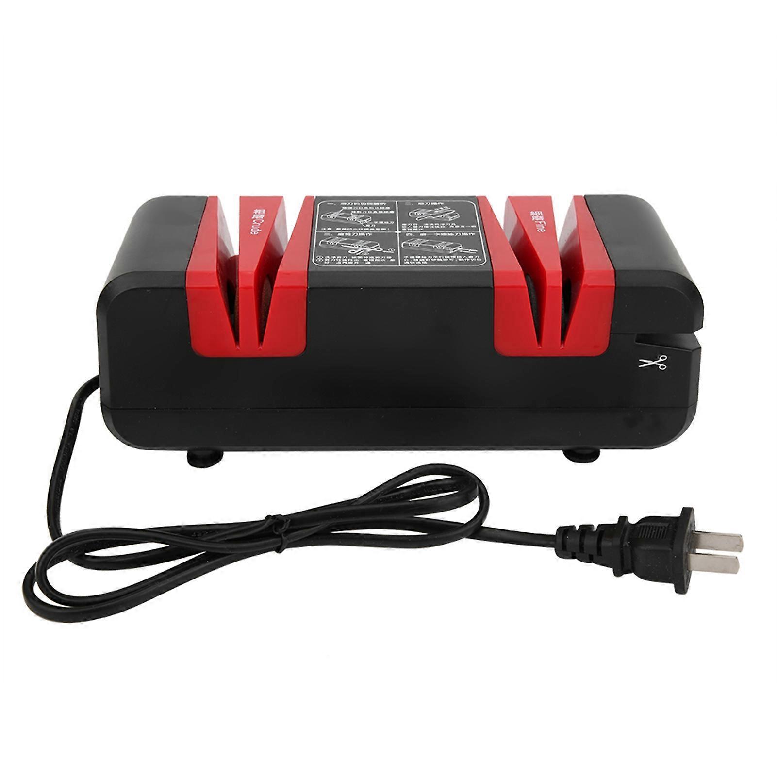 Muti Functional Automatic Electric Blades Sharpener Kitchen Knife Scissors Sharping Machine CN (BlackRed )(YMCAT)
