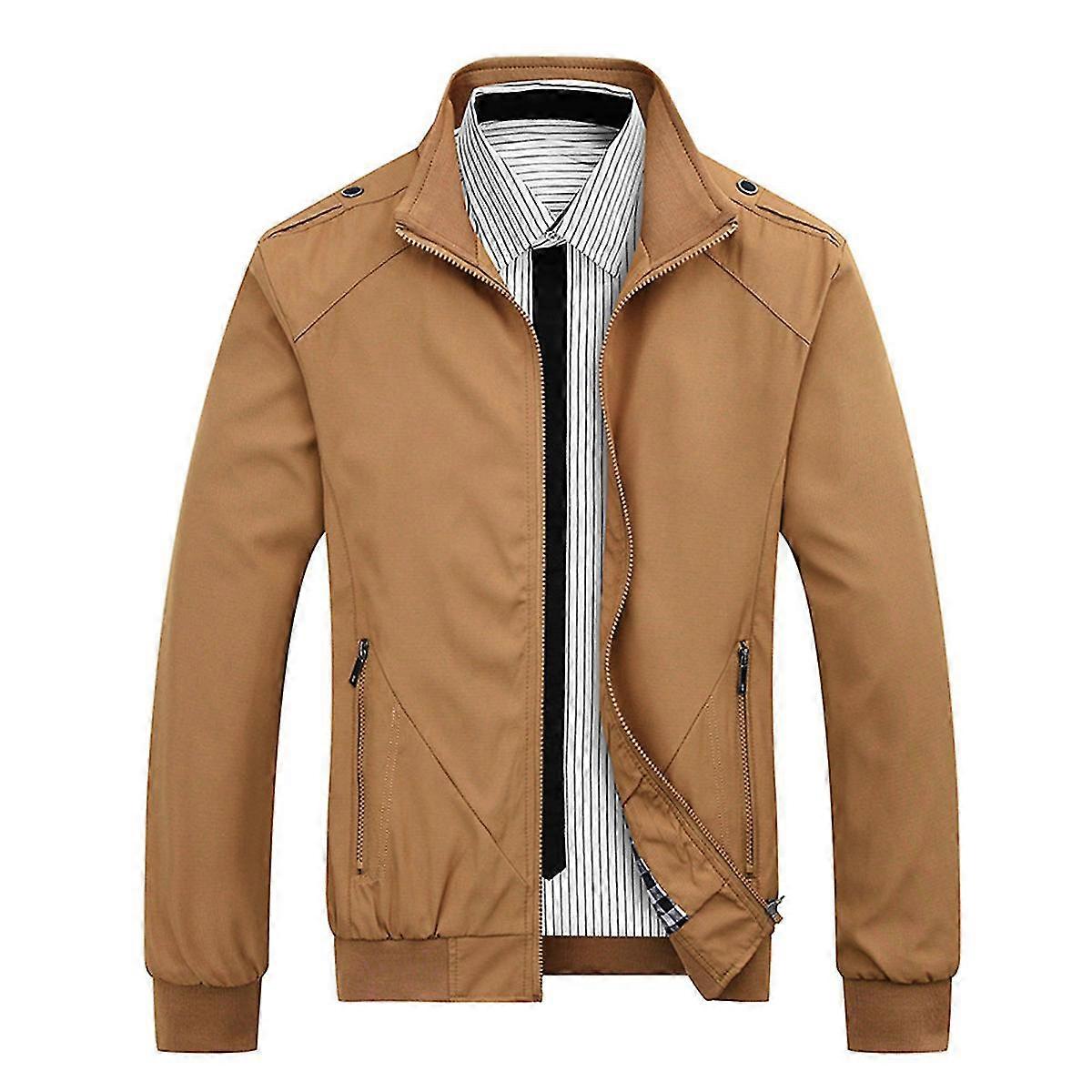 VAWAN Mens Classic Sports Jacket Solid Color Loose Jacket