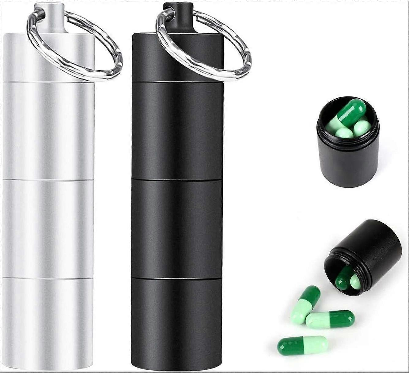 علبة حبوب منع الحمل طقم إسعافات أولية محمولة من الألومنيوم ، 22 * 78 مم ، قابلة للفصل ، مقصورة مقاومة للماء مختومة من سبائك الألومنيوم للاستخدام في الهواء الطلق