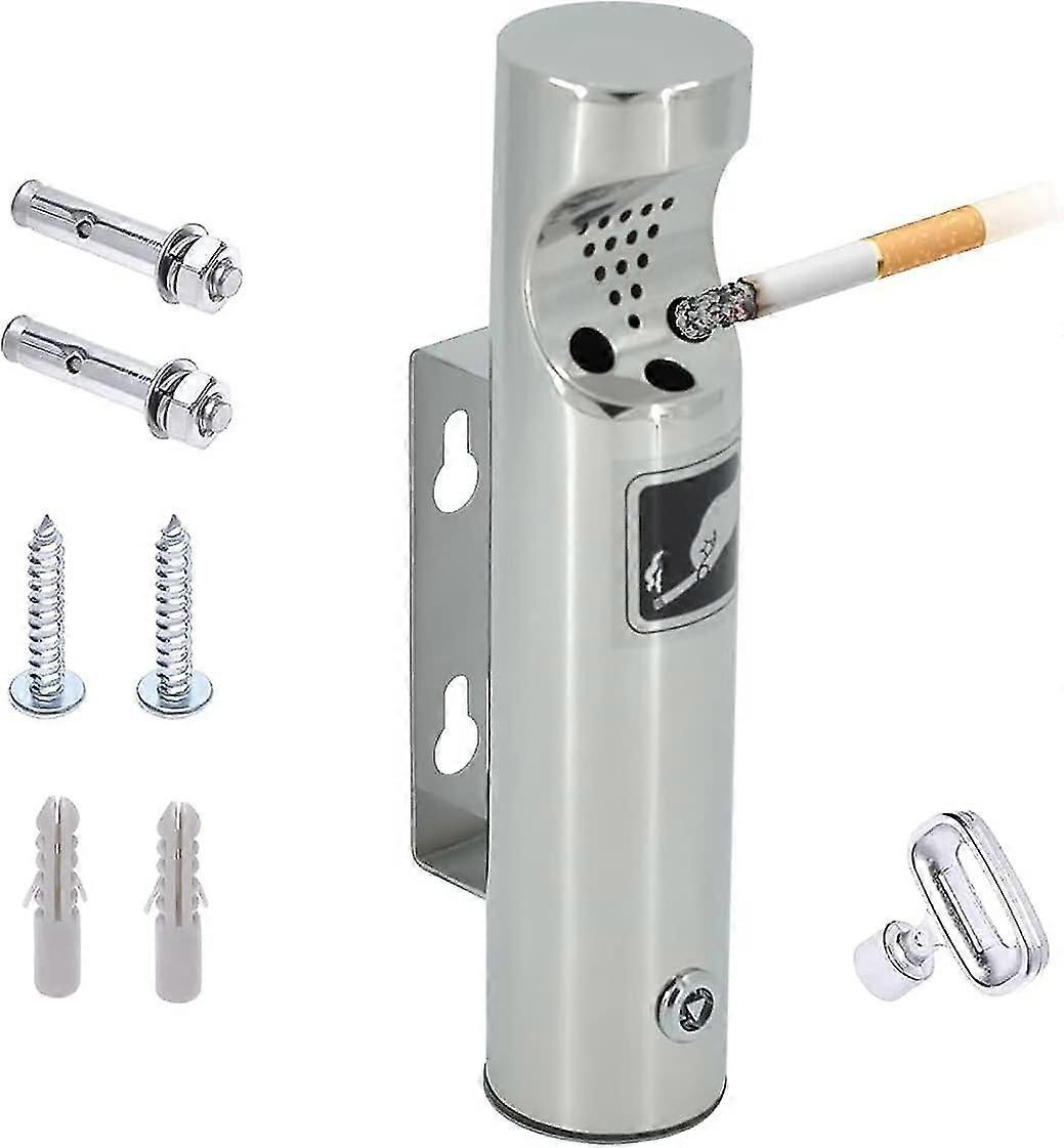 壁掛け屋外ステンレススチール製タバットレセプタクル、シルバー