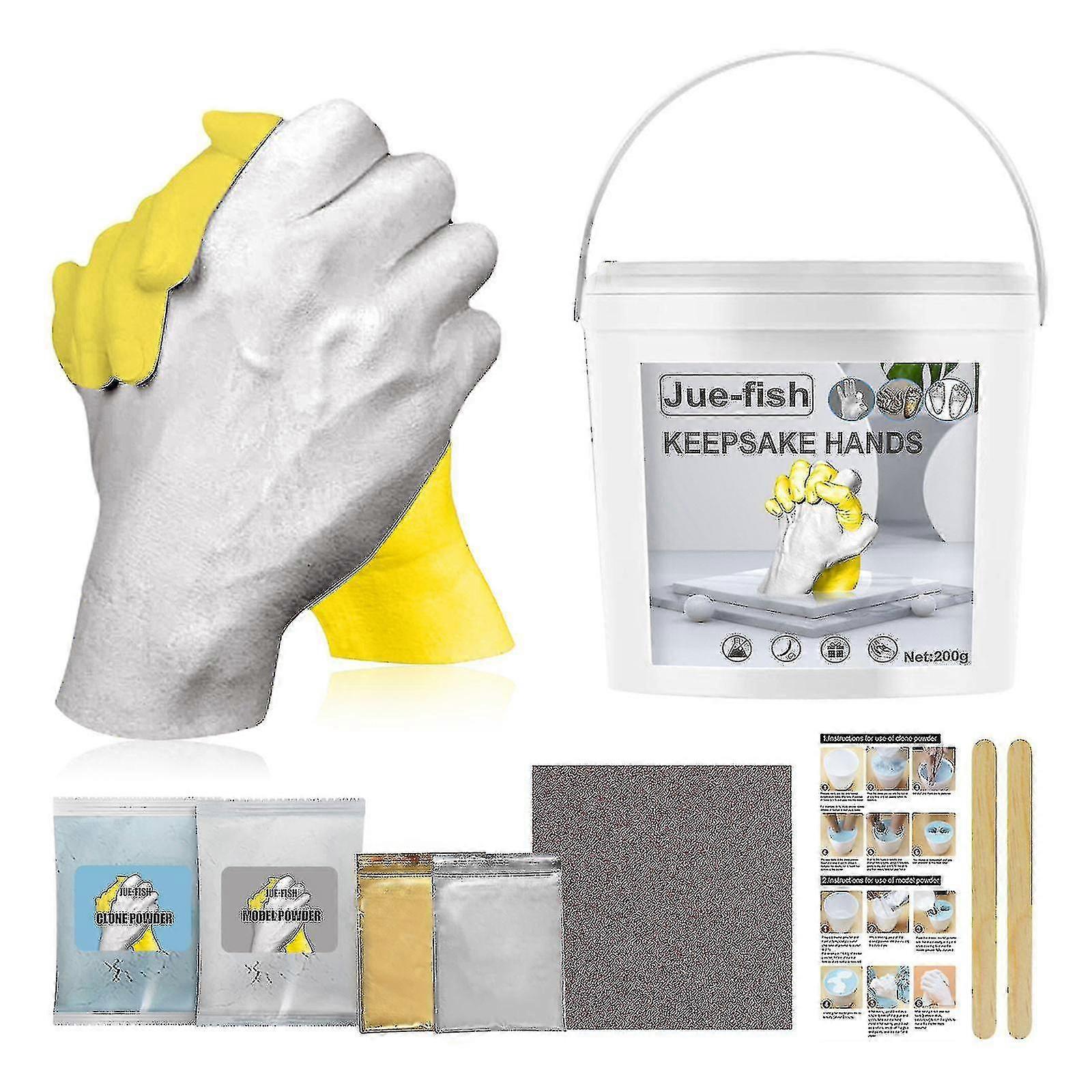 DIY اليد الصب كيت أيدي الجص تمثال handmold مسحوق صب مجموعة اليد عقد الحرفية للأزواج