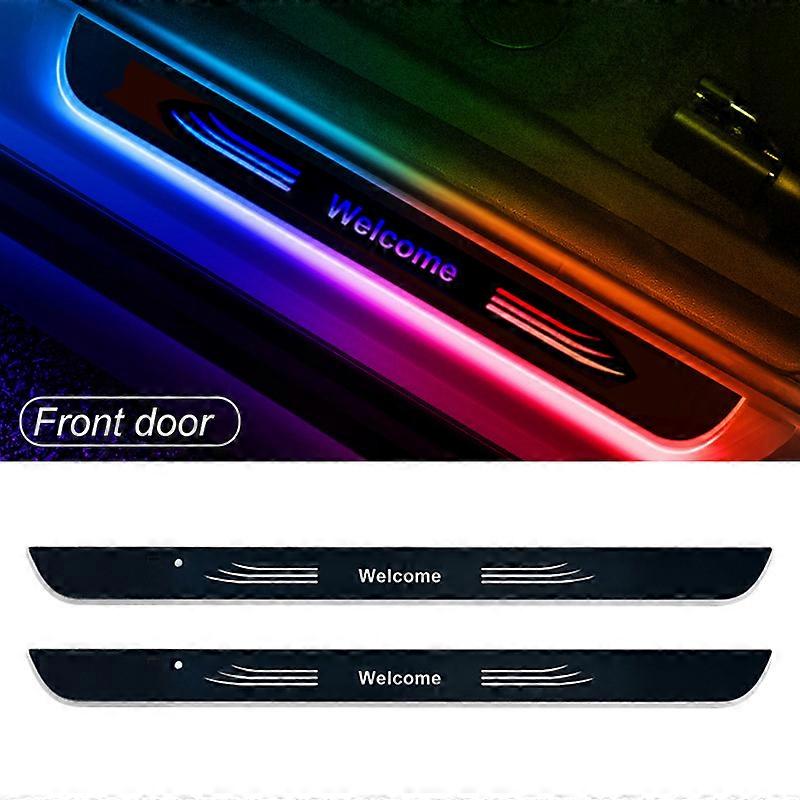 4/2PcsCustomizedCar Door Sill Light LED RGB Door illuminated Sill Lamp Infrared Sense Switch Welcome Scuff Plate Pedal light