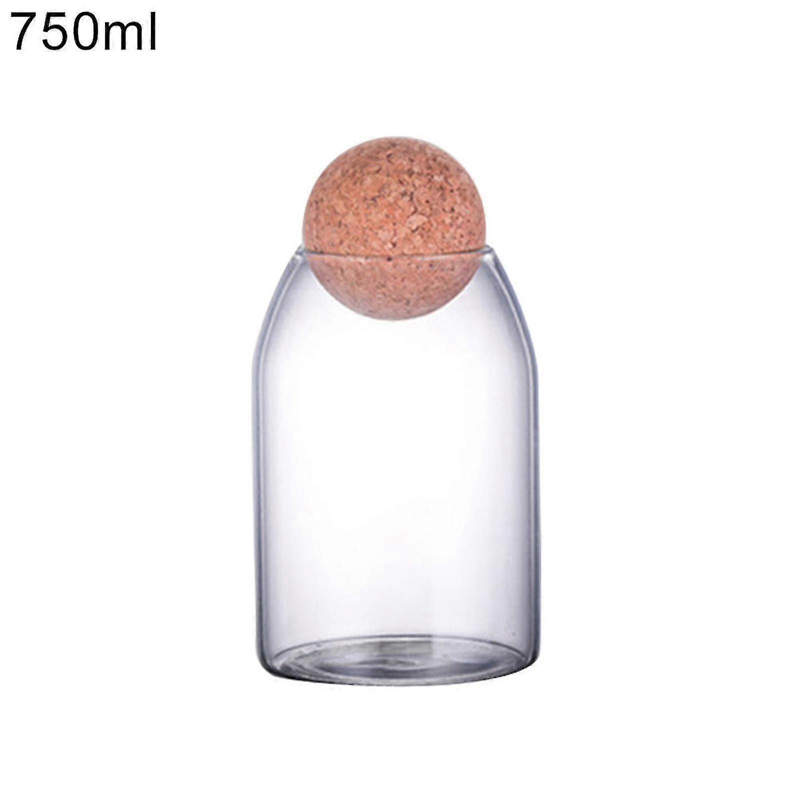 Förvaring flaska Anti-deform Durable Vattentät Kork Stopper Böna Socker Glasburk för kaffe