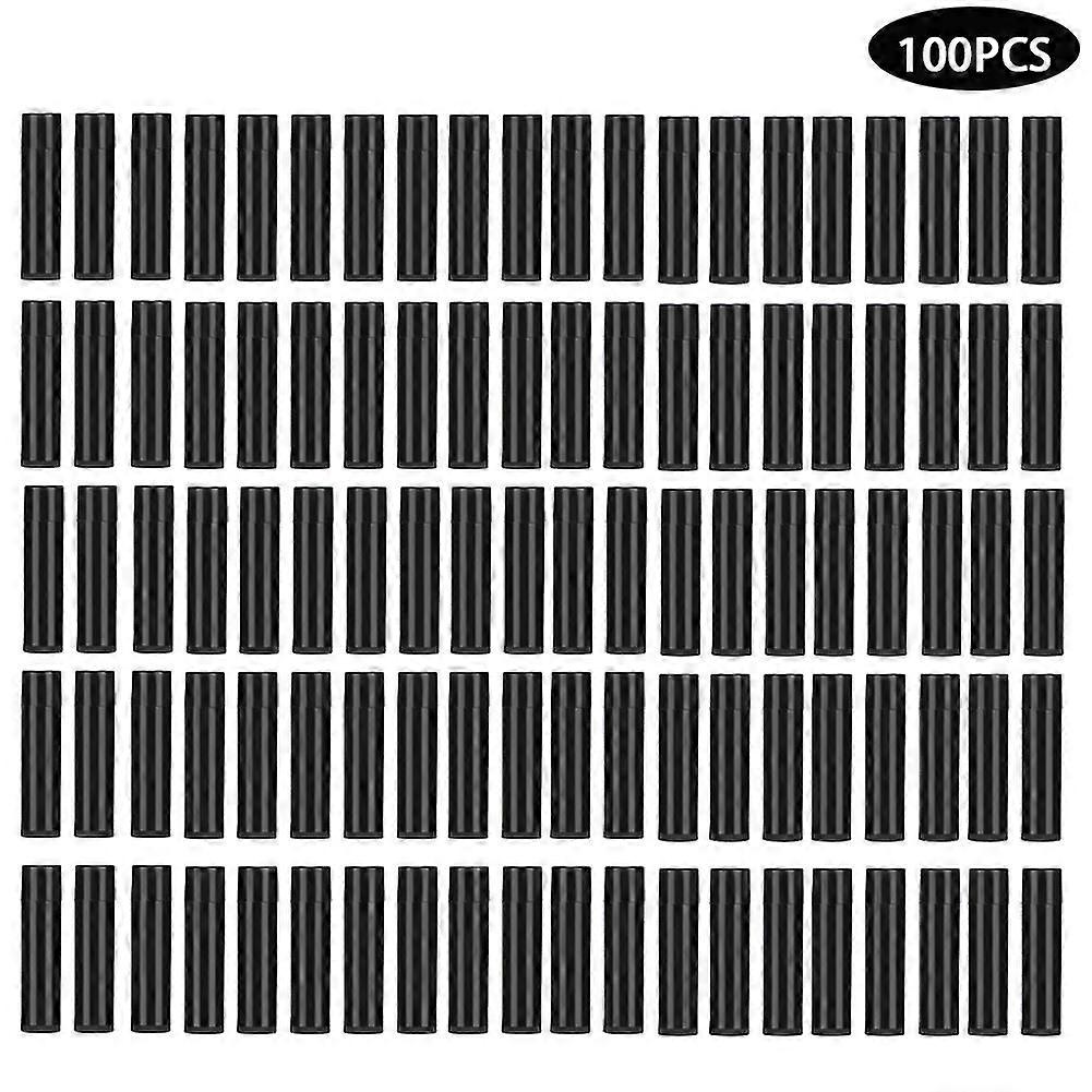 100pcs 4.2g/5ml Mini Empty Lipstick Tube Diy Black Round Lip Balm Container Cosmetic Tools