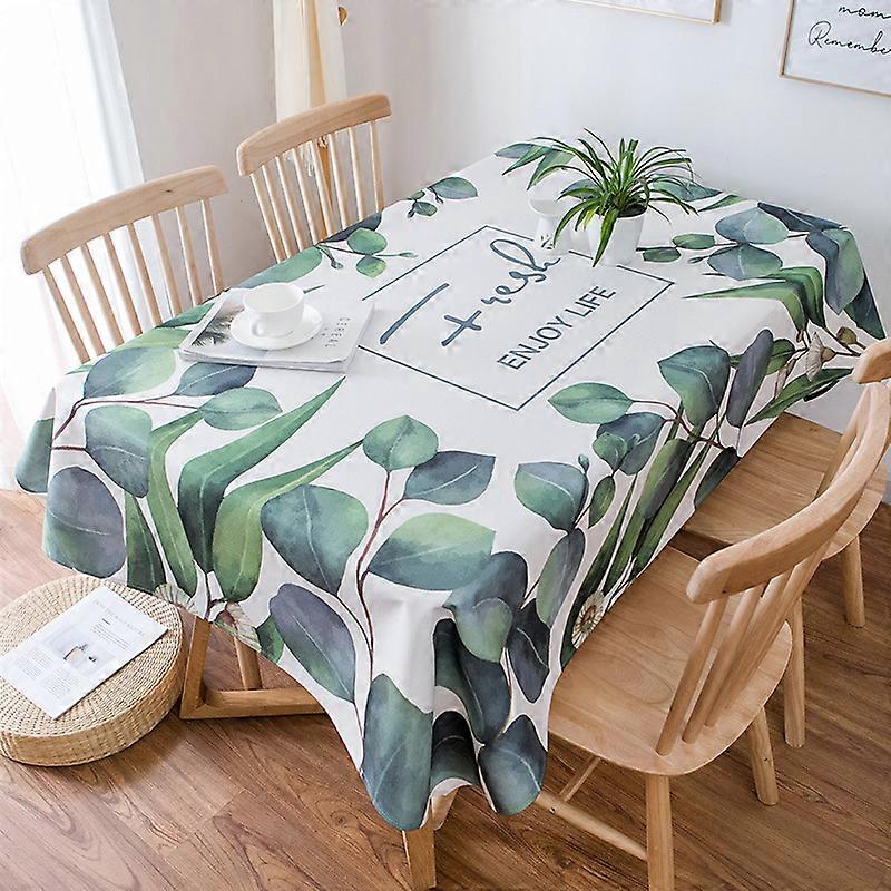 Flower and Leaf Pattern Tablecloth Wedding Banquet Coffee Table Table Cover Kitchen Decoration Rectangular Waterproof Table Mat