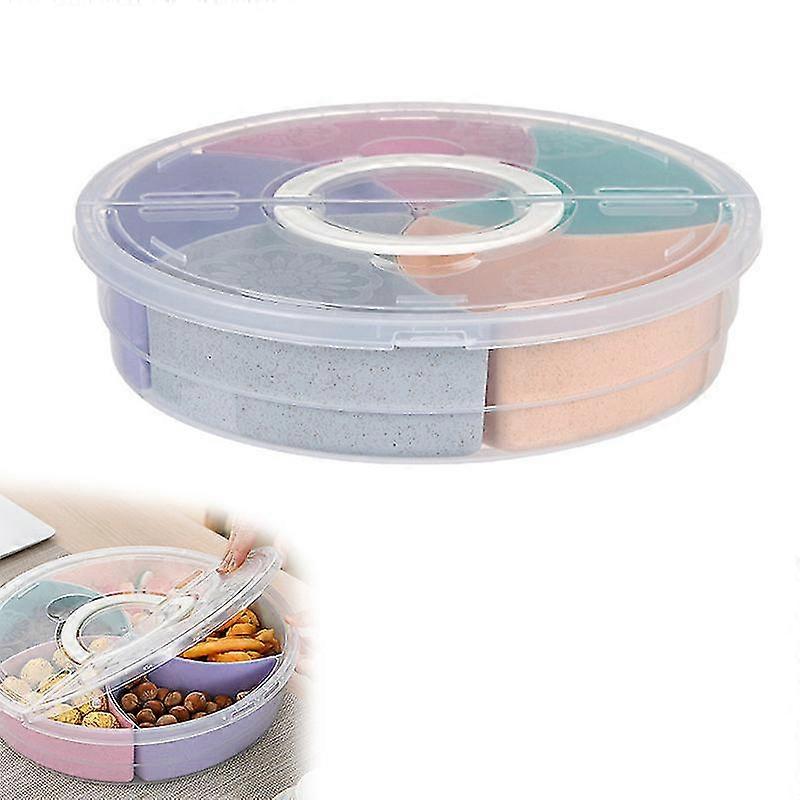 Divided Serving Tray with Lid and Handle Clear Platter for Candy Appetizer Snack Dried Fruit Nuts Vegetable Party XiXi