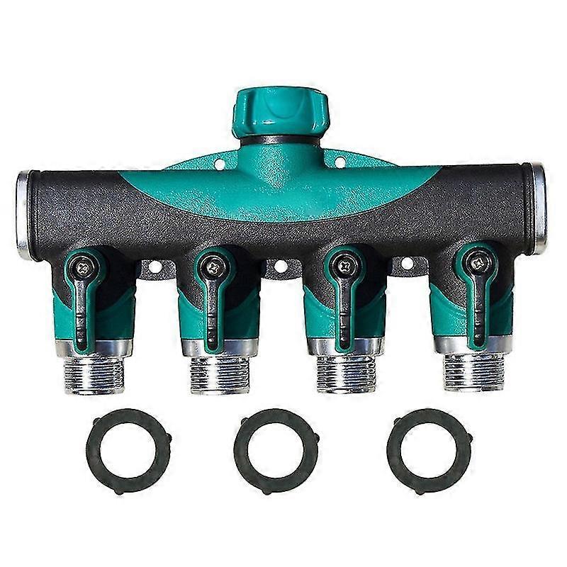 Garden Hose Connector With 3pcs Hoses Washer 4 Way Heavy Duty Hose Tap Splitter Shut