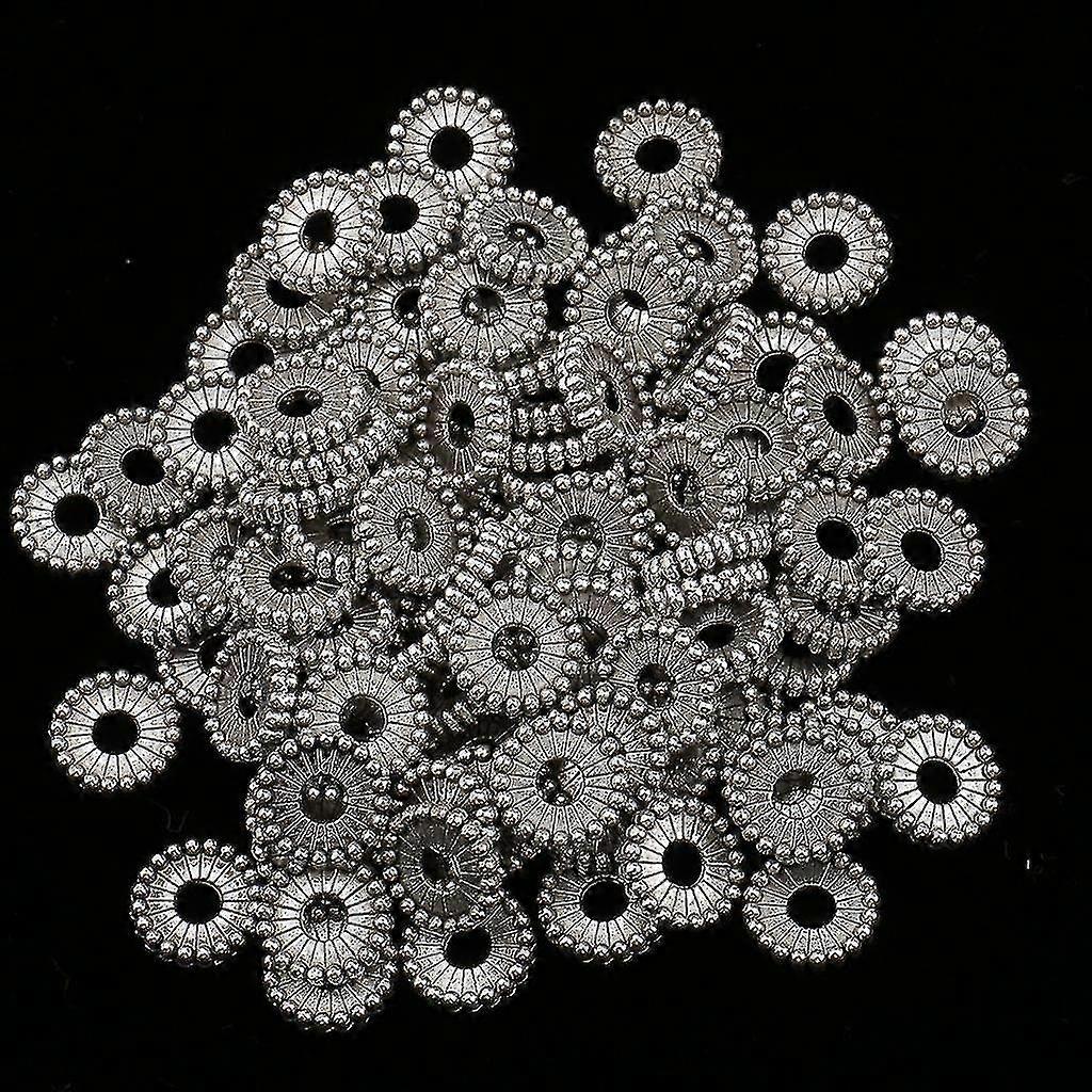2x 100 Stück Metall Perlen Kugel Spacer Perlen Perlen Spacer Beads-fjkhf