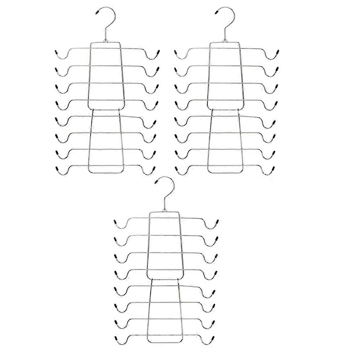3-Pack Closet-Organizer 8 Tier Tank-Top-Hanger Bar-Hangers-Space-Saving for Organization-And-Storag