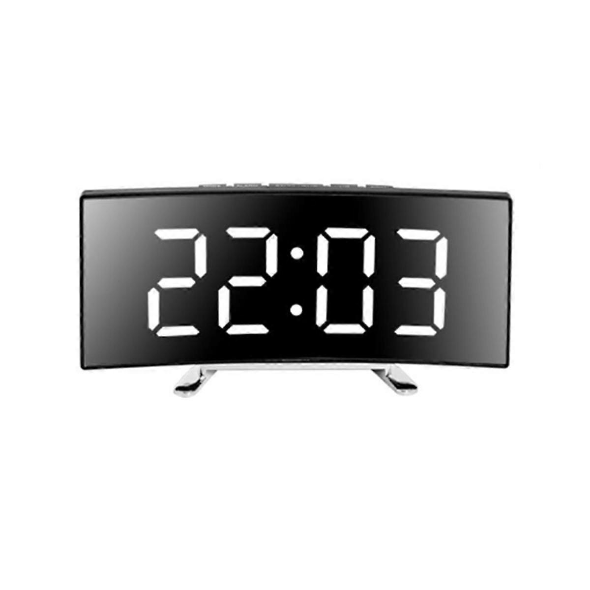 Digital Alarm Clocks for Bedrooms, Digital Clock with LED Curved Screen Display, Snooze, Bedside Cl