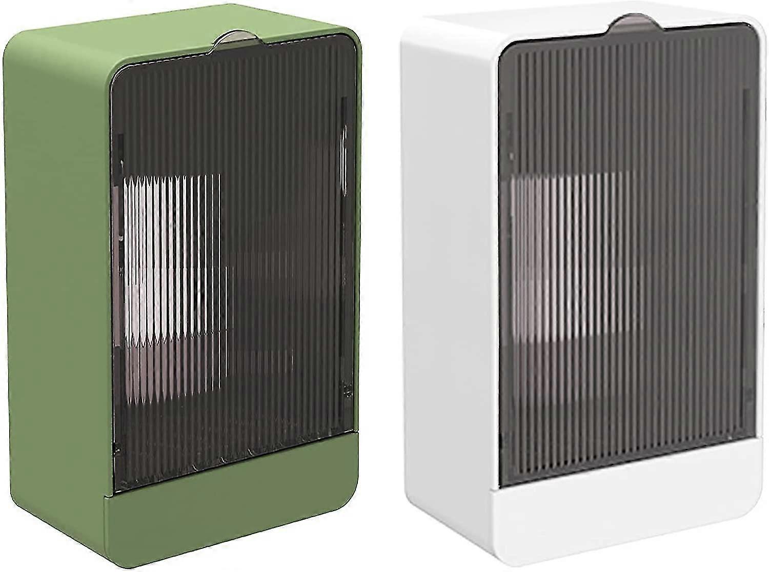 2pcs Dustproof Drainage Soap Rack Wall Mounted Soap Rack (White, Green) - ya01