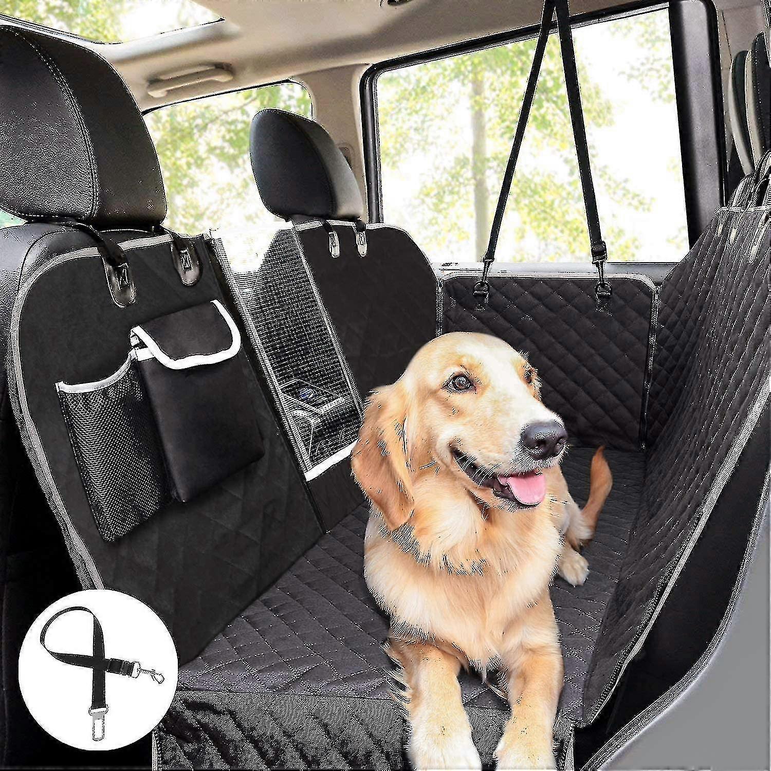 Waterproof Dog Seat Cover, Rear Seat Protector Cover With Viewing Window