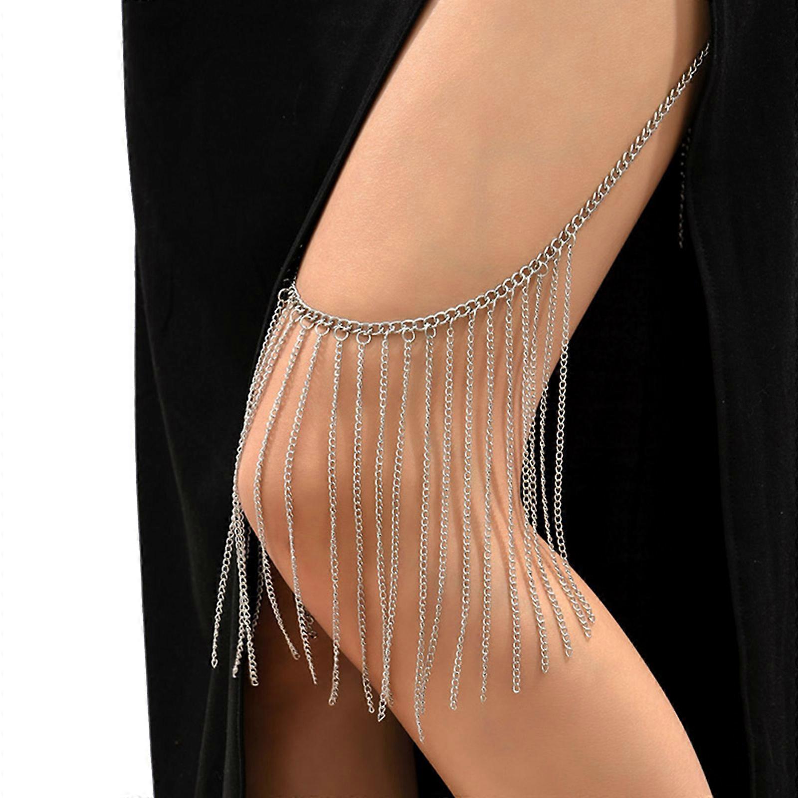 Elastic Multi Layer Thigh Chain Summer Beach Party Bikini Leg Chain for Women