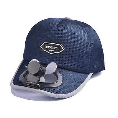 Korea Usb Fan Visor Cap Blue Quick Dry