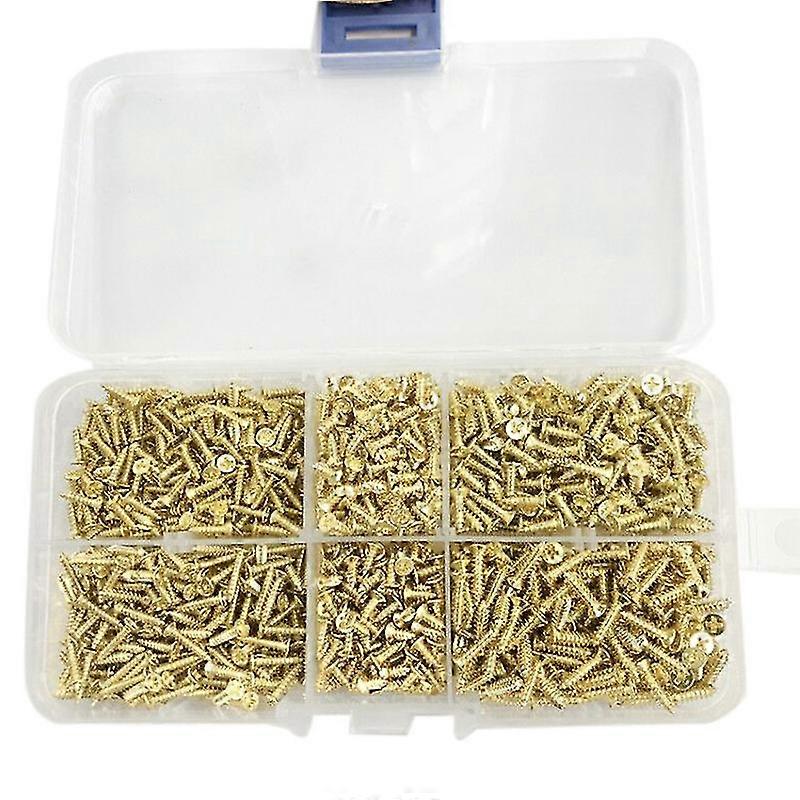 Countersunk Self-Tapping Brass Plated Material Screw DIY Model Making Tool 1200Pcs