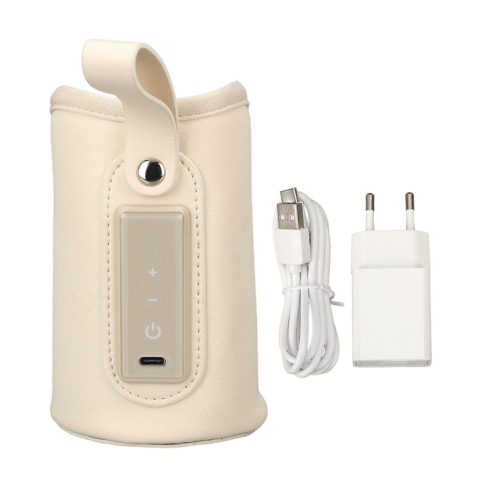 PU Leather Bottle Insulation Sleeve USB Portable LCD Display Adjustable Milk Bottle Heat Keeper EU Plug 100240V