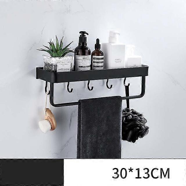 Bathroom Accessory Shelf 30/40/50cm Bathroom Accessory Wall Shelf Metal Bathroom Accessory Accessory Storage Rack Towel Bar Robe Hooks Bathroom Access