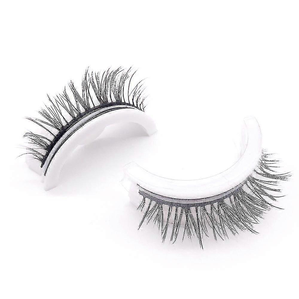 1 Pair Reusable Self-adhesive Artificial Natural False Eyelashes Glue-free