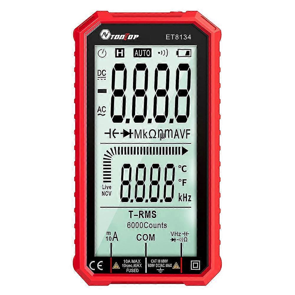 Digital Smart Multimeter Multifunction Multimeter Ac Dc Voltage Current Resistance Capacitance Tester Professional Multitester True-rms Ncv Tester
